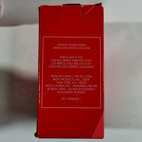 Avon 2006 Nesting Snow Family (5) Tallest 6.5" W/Box - Picture 7 of 7